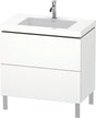 DURAVIT L-Cube c-bonded Waschtischset 800 mm, 2 Auszüge, Weiß Matt, bodenstehend