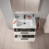 DURAVIT D-Code Halbhochschrank 400 mm, rechts, Basalt Matt, 1 Tür, Glasböden
