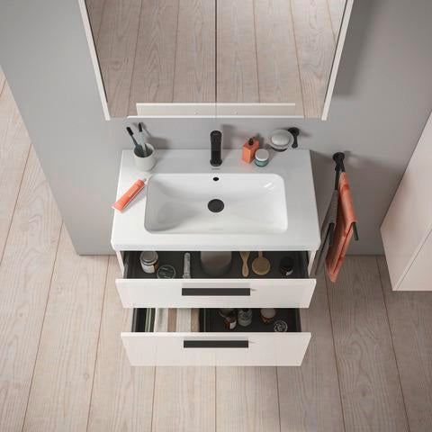 DURAVIT D-Code Spiegelschrank 800 mm mit LED-Beleuchtung, 2 Türen, Eiche Marmor