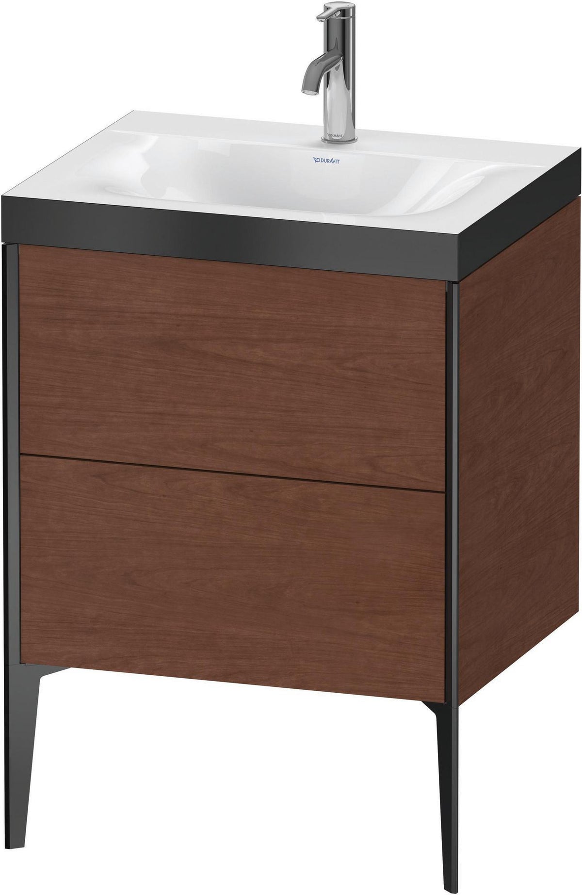 DURAVIT XViu c-bonded Waschtischunterbauset 610x600x480 mm Nussbaum Dunkel mit 2 Auszügen