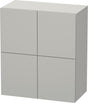 Duravit Halbhochschrank L-Cube 363x700x800 mm, 2 Türen, Betongrau Matt, wandhängend