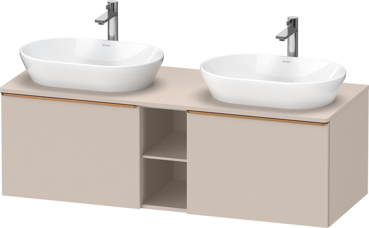 DURAVIT D-Neo Konsolenwaschtischunterbau 1400 mm betongrau matt mit 2 Auszügen und Bronze-Griffen