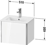 Duravit XSquare Waschtischunterbau Compact 400x510x418 mm weiß matt – wandhängend mit Tip-On-Technik