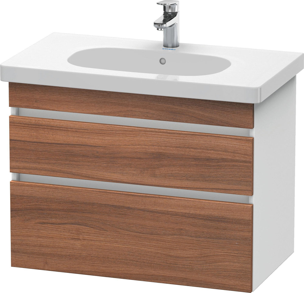 DURAVIT DuraStyle Waschtischunterbau 800 mm wandhängend, 2 Schubkästen, weiß matt – mit Soft-Close