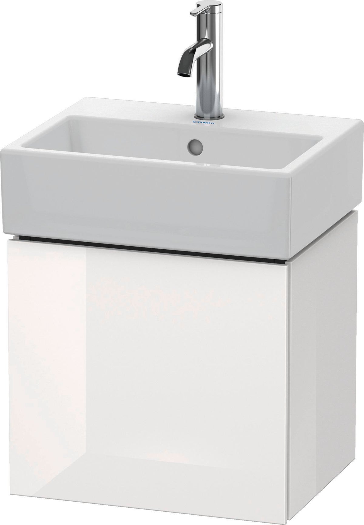 Duravit L-Cube Waschtischunterbau 434 mm weiß matt, 1 Tür links, wandhängend