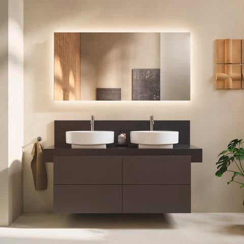 DURAVIT Balcoon Konsole 1400x370x550 mm mit Ausschnitt links, Lava Struktur