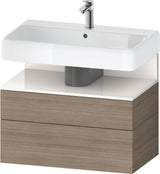 Duravit Qatego Waschtischunterbau 790 mm Weiß Hochglanz mit LED-Nischenbeleuchtung