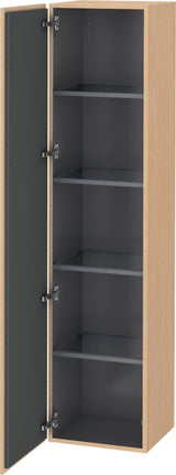 Duravit Hochschrank L-Cube 363x400x1760 mm, 1 Tür, Anschlag links, Eiche Natur – Wandhängend mit Soft-Close