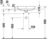 DURAVIT Aufsatzbecken Happy D.2 Plus 500 mm Weiß, mit Überlauf, Hahnlochbank, geschliffen