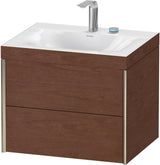 DURAVIT XViu Waschtischunterbauset c-bonded, 2 Schubkästen, champagner matt / amerikanischer Nussbaum, 503x600x480 mm