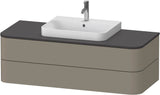 DURAVIT Happy D.2+ Konsolenwaschtischunterbau 1300 mm taupe supermatt mit Tip-On Technik und LED-Innenbeleuchtung