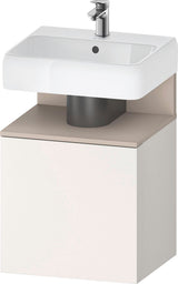 DURAVIT Qatego Waschtischunterbau 490 mm wandhängend, 1 Tür links, Weiß Matt mit Eiche Schwarz Nische