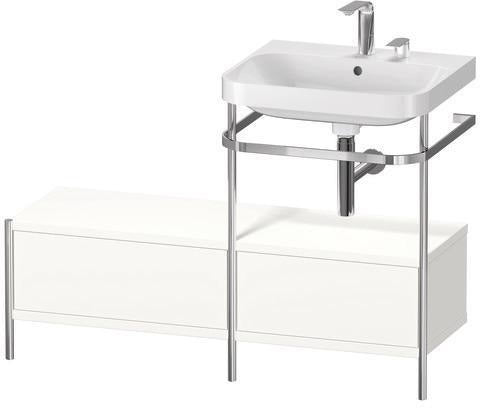 Duravit Waschtischset Happy D.2 Plus 1200x490mm taupe supermatt – Einrichtungssystem Nussbaum rechts