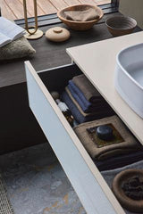 DURAVIT Zencha Konsolen-Waschtischunterbau 1300 mm Eiche Anthrazit mit Auszug