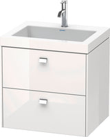Duravit Brioso c-bonded Waschtischset 613x600x480 mm mit 2 Schubkästen, Chrom/Betongrau Matt