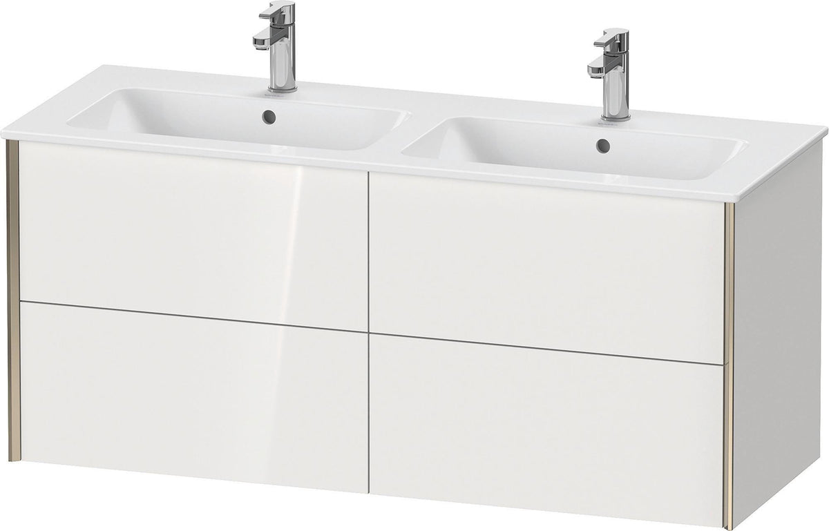 Duravit XViu Waschtischunterbau wandhängend 1280 mm, 4 Schubkästen, champagner matt/weiß matt