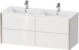 Duravit XViu Waschtischunterbau wandhängend 1280 mm, 4 Schubkästen, champagner matt/weiß matt