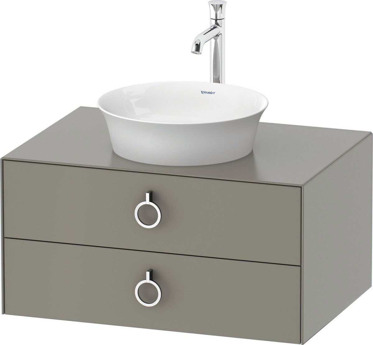 DURAVIT White Tulip Waschtischunterbau 800 mm, 2 Schubkästen, LED, Philippe Starck, weiß seidenmatt