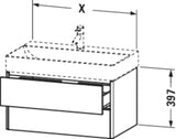 DURAVIT XSquare Waschtischunterbau 584 mm – Wandhängend mit Schubkasten und Siphonausschnitt