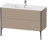 DURAVIT XViu Waschtischunterbau bodenstehend 1210 mm, 2 Auszüge, champagner matt/weiß matt