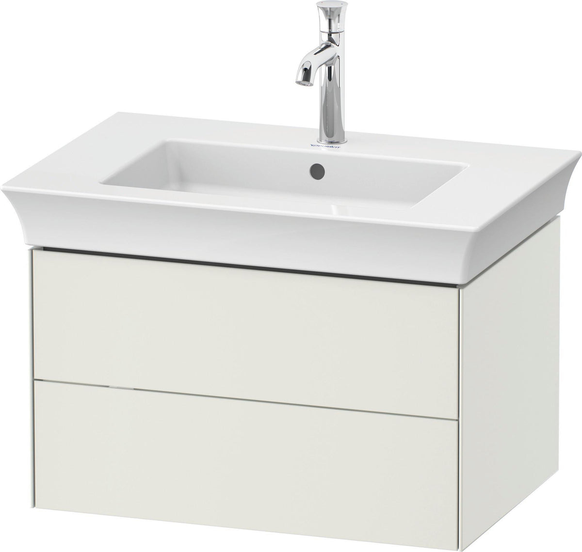 DURAVIT White Tulip Waschtischunterbau 684 mm, 2 Schubkästen, weiß seidenmatt, LED