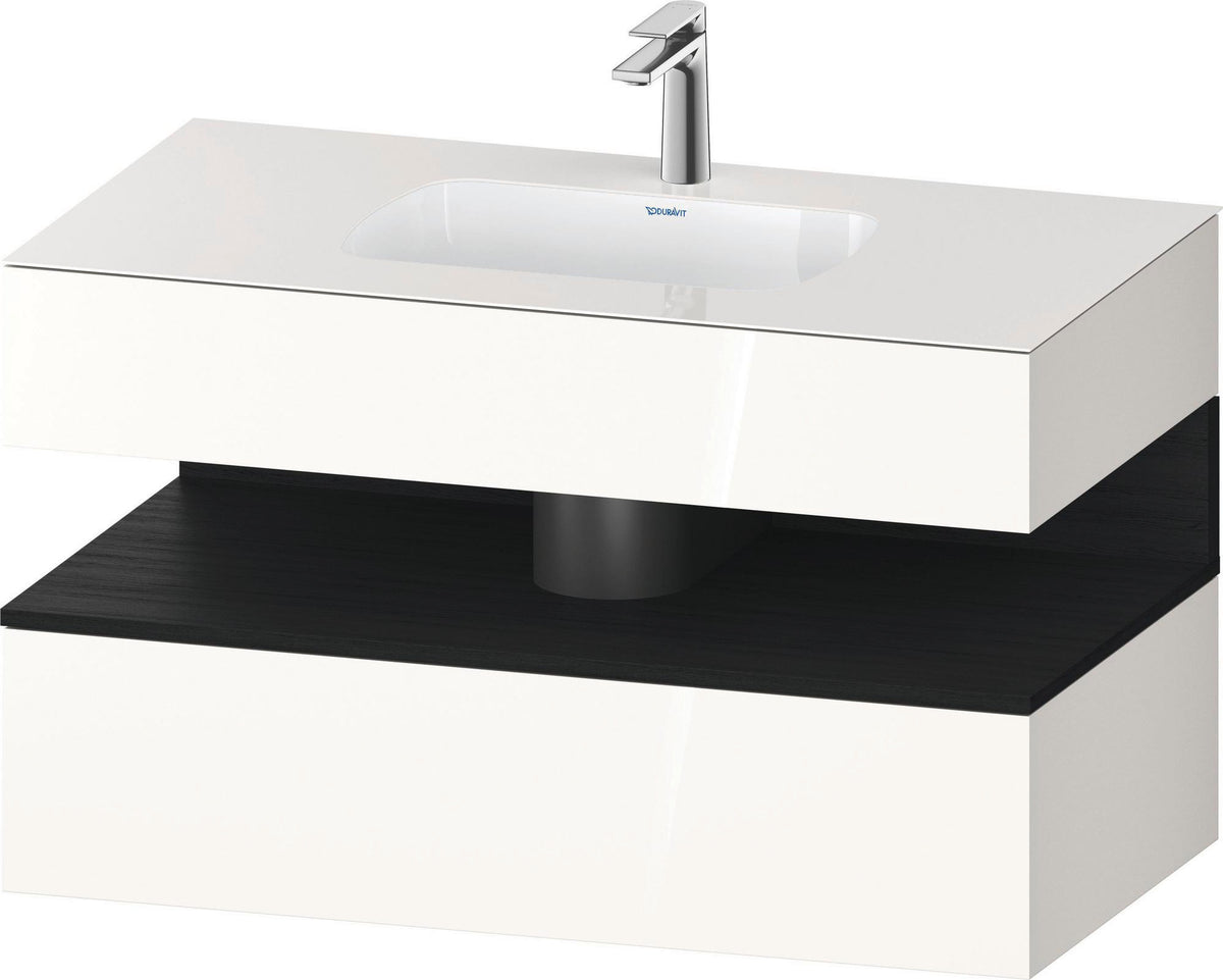DURAVIT Qatego Einbauwaschtisch mit Konsolenwaschtischunterbau 1000 mm, 1 Auszug, antibakteriell