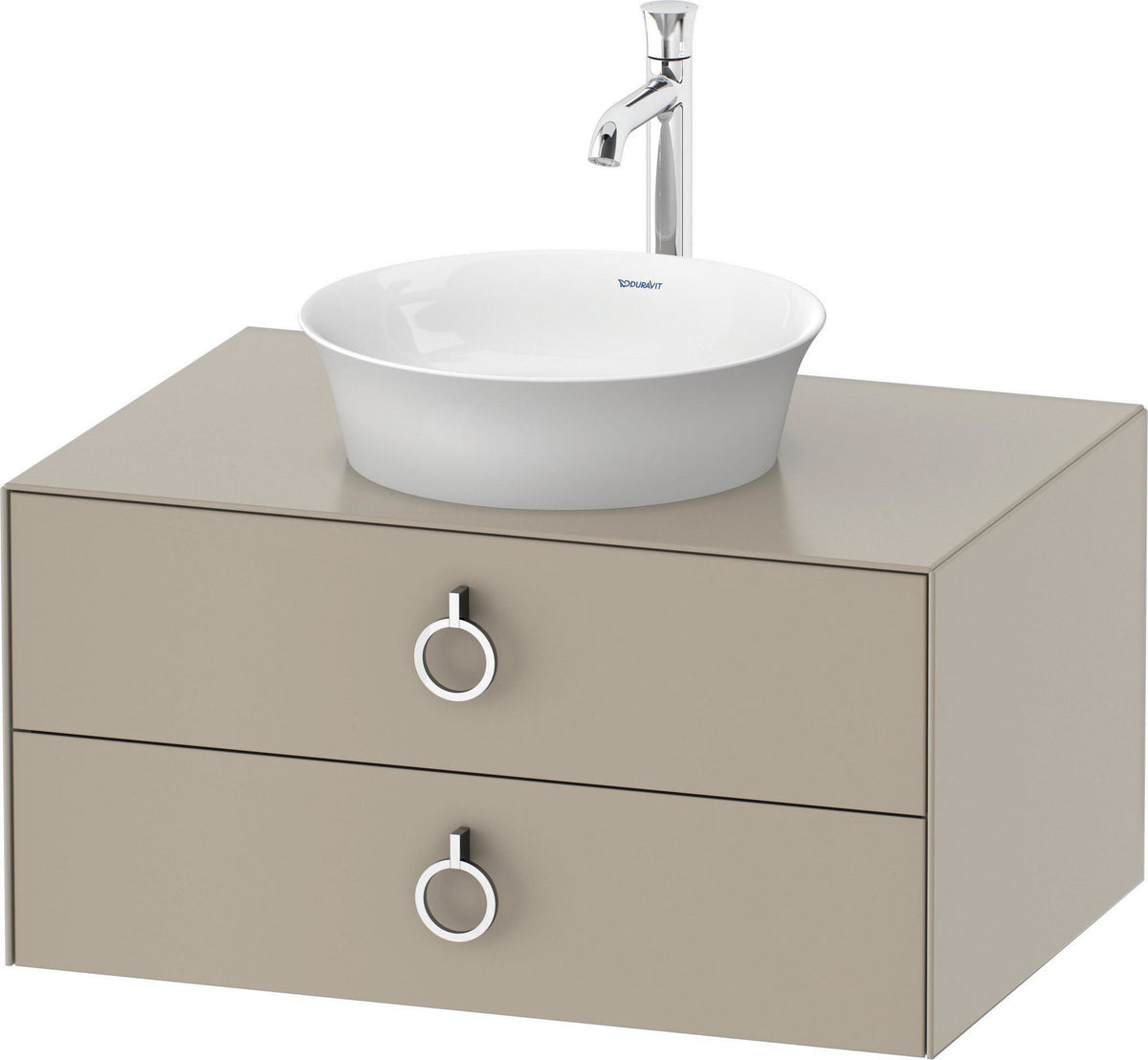 DURAVIT White Tulip Waschtischunterbau 800 mm, 2 Schubkästen, LED, Philippe Starck, weiß seidenmatt