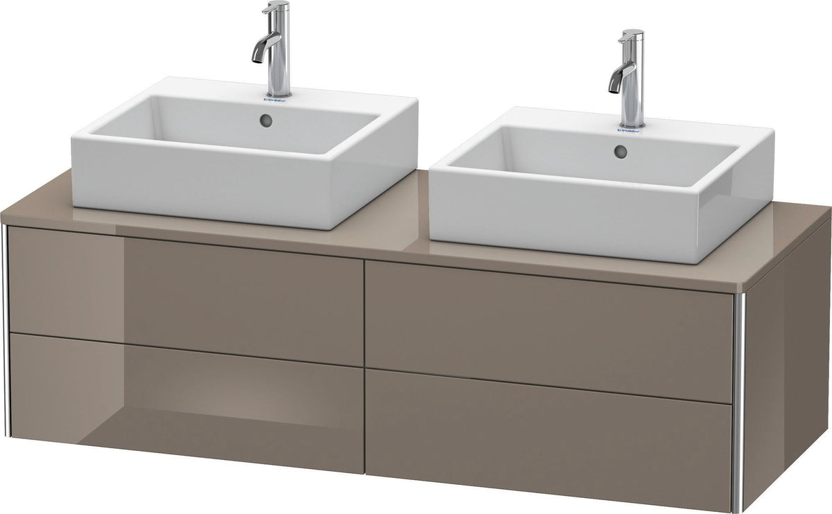 DURAVIT XSquare Waschtischunterbau 1400 mm, 4 Schubkästen, wandhängend, Betongrau Matt