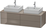 DURAVIT XSquare Waschtischunterbau 1400 mm, 4 Schubkästen, wandhängend, Betongrau Matt