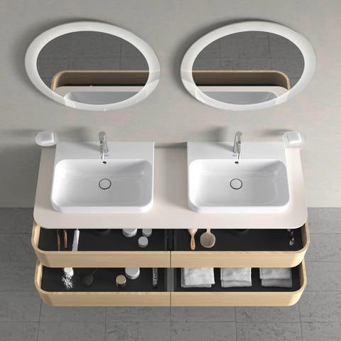 Duravit Happy D.2 Konsolenwaschtischunterbau 1600 mm mit 4 Schubkästen und Tip-On-Technik