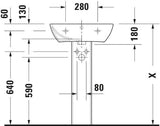 DURAVIT Waschtisch ME by Starck 550 mm Weiß Seidenmatt mit Überlauf und Hahnloch