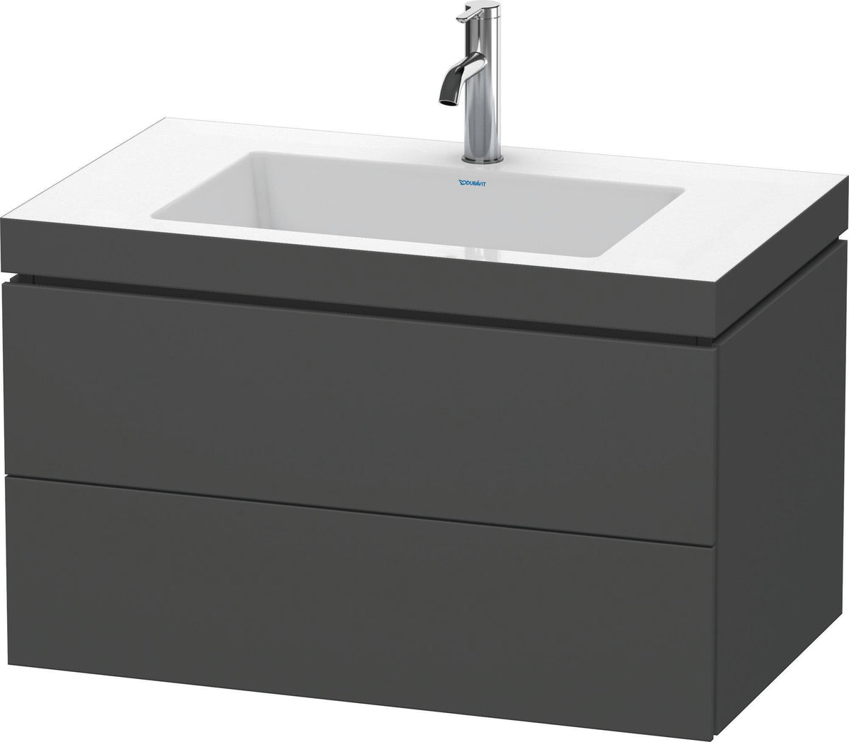 Duravit L-Cube c-bonded Waschtischset 800 mm mit Vero Air, 2 Schubkästen, Graphit Matt