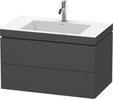 Duravit L-Cube c-bonded Waschtischset 800 mm mit Vero Air, 2 Schubkästen, Graphit Matt