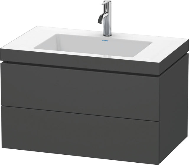 Duravit L-Cube c-bonded Waschtischset 800 mm mit Vero Air, 2 Schubkästen, Graphit Matt