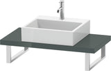 Duravit L-Cube Konsole 480 mm tief, variabel 800–2000 mm, Dolomiti Grey, 2 Ausschnitte