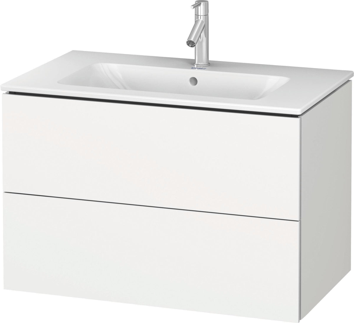 Duravit L-Cube Waschtischunterbau 820 mm taupe matt mit 2 Schubkästen und Tip-On-Technik