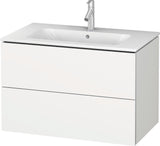 Duravit L-Cube Waschtischunterbau 820 mm taupe matt mit 2 Schubkästen und Tip-On-Technik