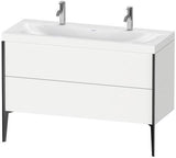 Duravit XViu Möbelwaschtischset 1200 mm Nussbaum Mitte mit Hahnlochbank und Raumsparsiphon