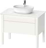 Duravit Luv Waschtischunterbau bodenstehend 938 mm mit Schubkasten und Auszug in Weiß Seidenmatt