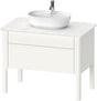 Duravit Luv Waschtischunterbau bodenstehend 938 mm mit Schubkasten und Auszug in Weiß Seidenmatt