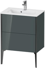 Duravit XViu Waschtischunterbau bodenstehend 610 mm, 2 Auszüge, champagner matt/weiß matt