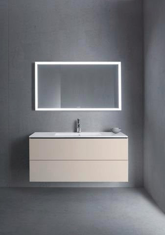 Duravit L-Cube Waschtischunterbau 1220 mm taupe matt mit 2 Schubkästen und Tip-On-Technik