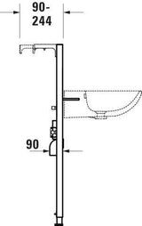 Duravit DuraSystem Waschtisch-Vorwandelement 500 x 1148 mm, Standard, Trockenbau, höhenverstellbar