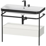 Duravit Waschtischset Happy D.2 Plus 975x490mm Taupe Supermatt mit Nussbaum-Konsole