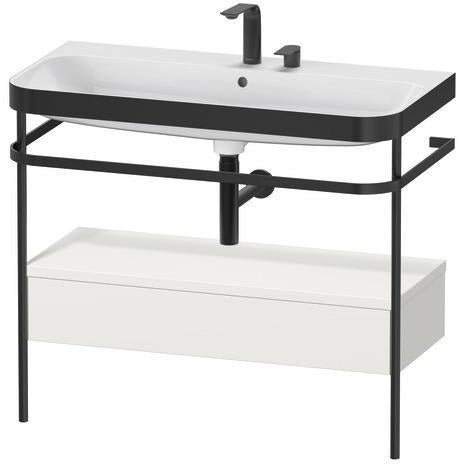 Duravit Waschtischset Happy D.2 Plus 975x490mm Taupe Supermatt mit Nussbaum-Konsole