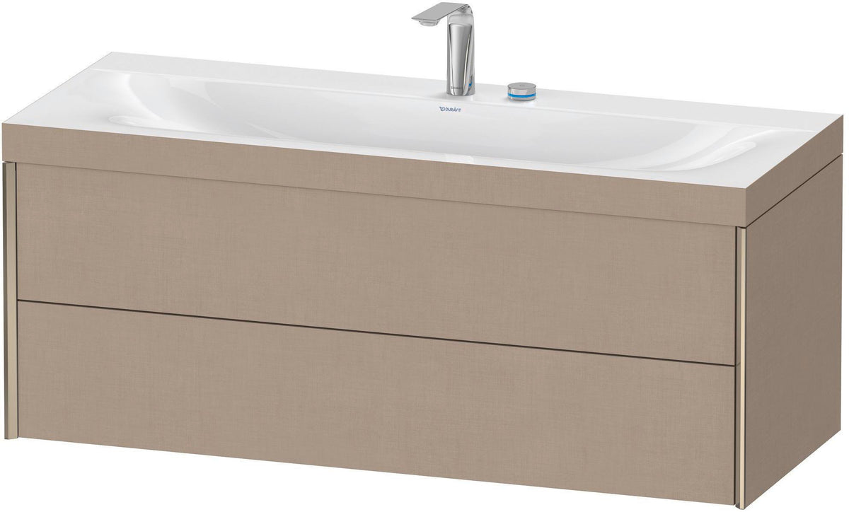 Duravit XViu Waschtischunterbauset c-bonded, 1200 mm, 2 Schubkästen, champagner matt/basalt matt