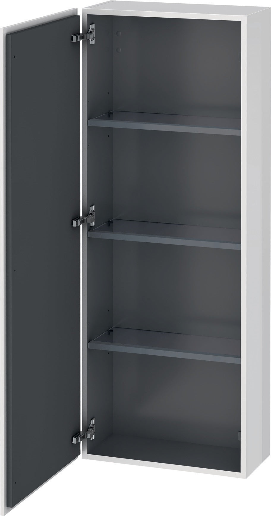 Duravit L-Cube Halbhochschrank 500 mm, 1 Tür links, betongrau matt, wandhängend, Soft-Close