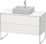 Duravit XSquare Waschtischunterbau 1200 mm, bodenstehend, 2 Schubkästen, Weiß Seidenmatt