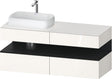 Duravit Qatego Konsolenwaschtischunterbau 1400 mm weiß hochglanz mit Eiche schwarz Nische