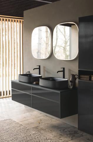 Duravit C.1 Einhebel-Waschtischmischer XL 166 mm mit Zugstange, Schwarz Matt